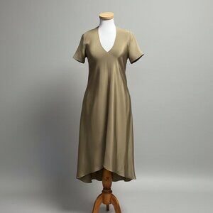 Peter Cohen tan silk dress, size S